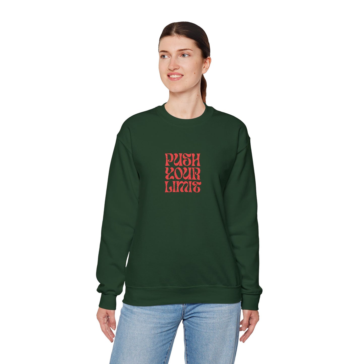 Push Your Limits Unisex Heavy Blend™ Crewneck Sweatshirt (Embroidery Decoration)