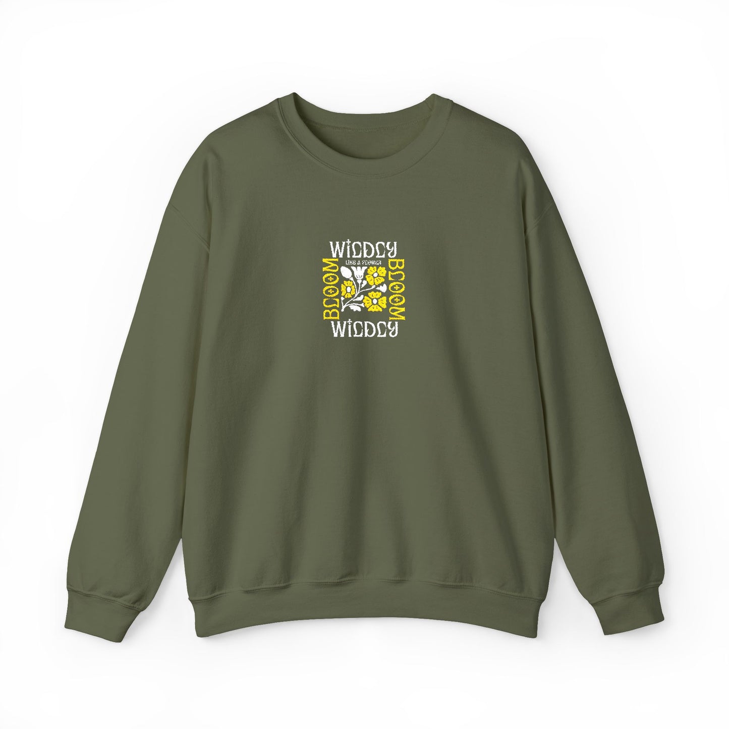 Bloom Wildly Unisex Heavy Blend™ Crewneck Sweatshirt (Embroidery Decoration)