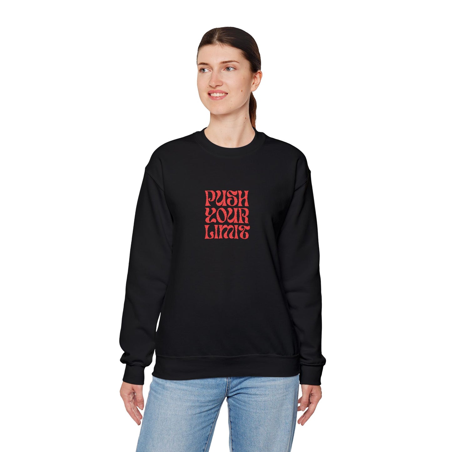 Push Your Limits Unisex Heavy Blend™ Crewneck Sweatshirt (Embroidery Decoration)