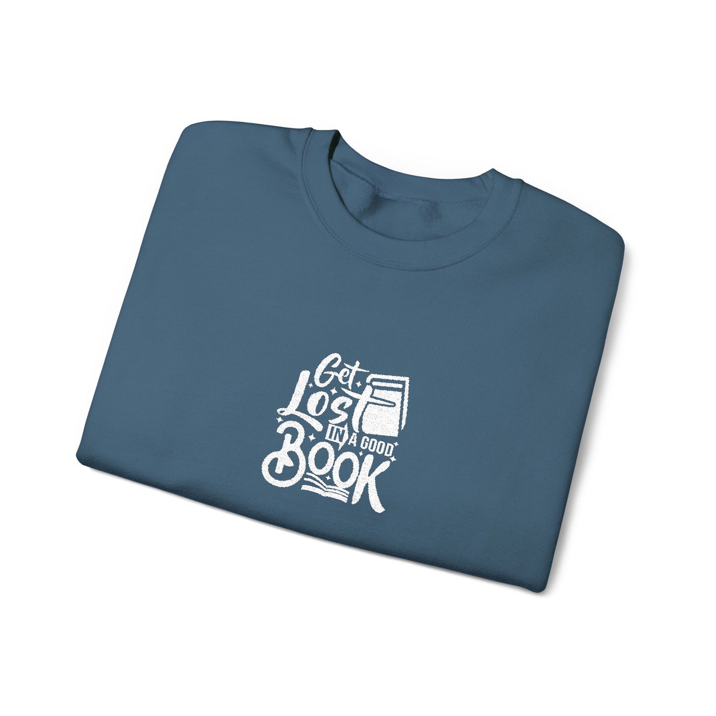Get Lost In A Book Unisex Heavy Blend™ Crewneck Sweatshirt (Embroidery Decoration)