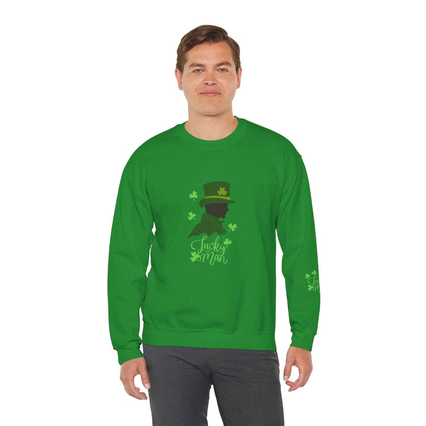 Lucky Man Men's Heavy Blend™ Crewneck Sweatshirt
