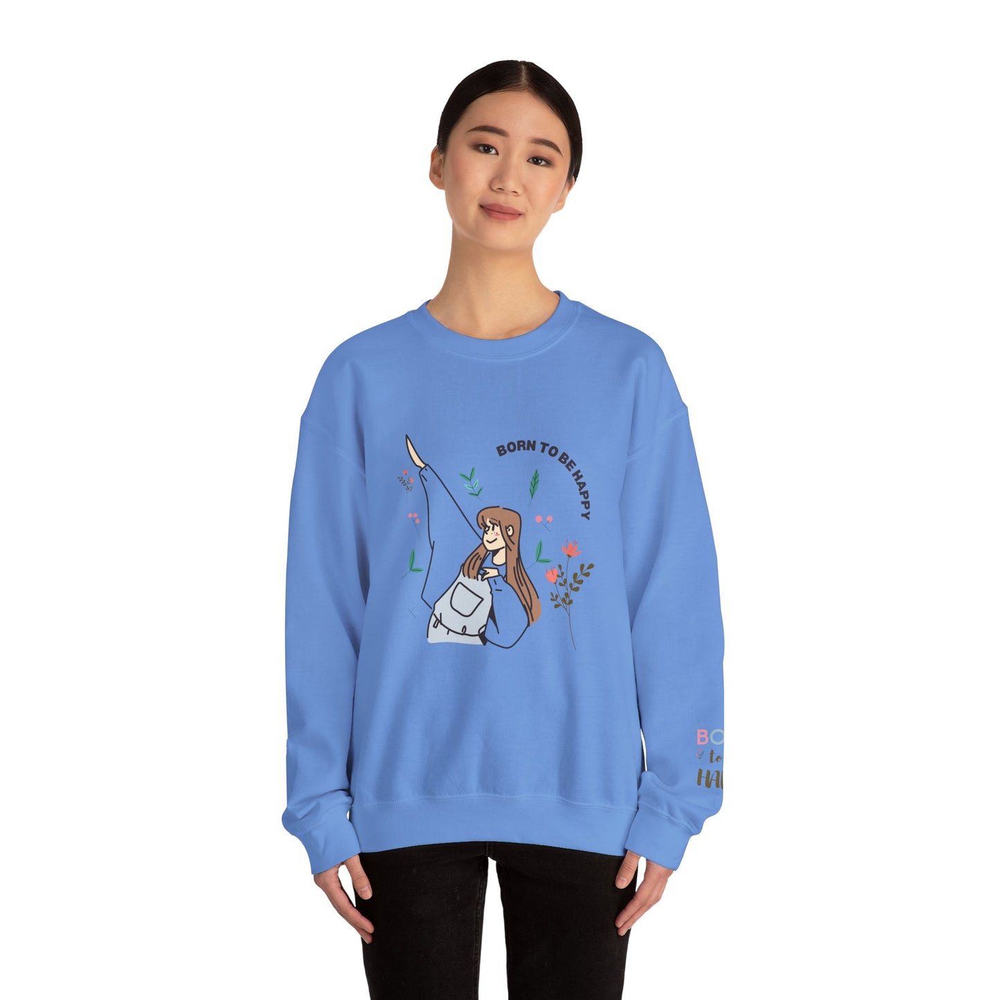 Born To Be Happy Women's Heavy Blend™ Crewneck Sweatshirt