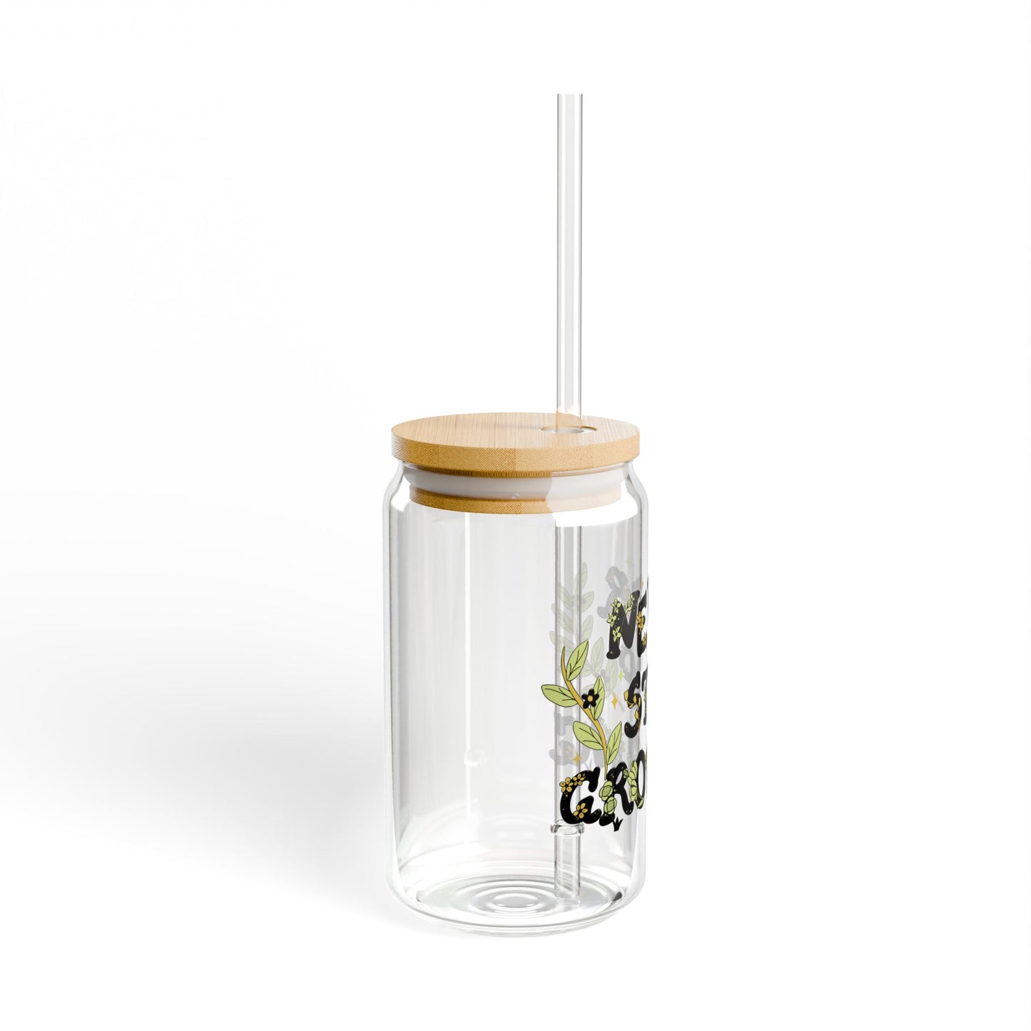 Never Stop Growing Sipper Glass, 16oz