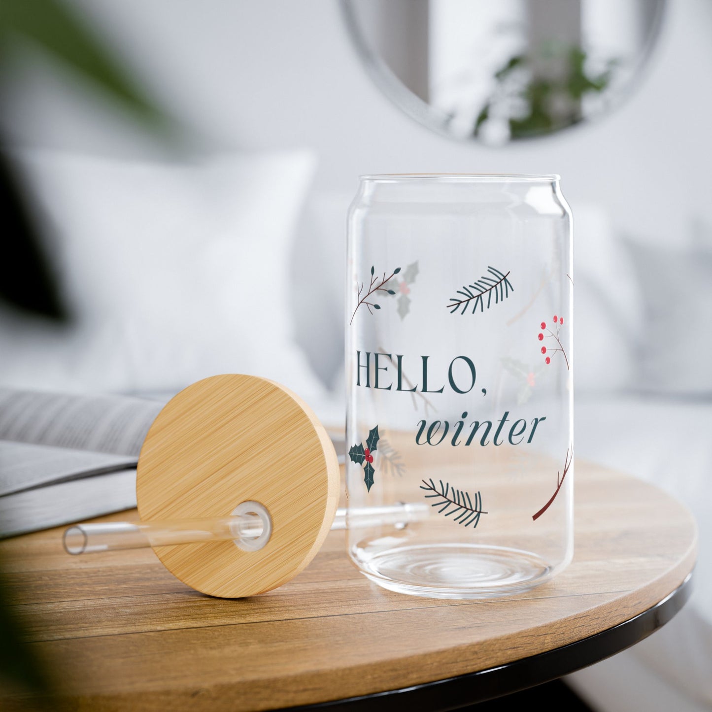 Hello Winter Sipper Glass, 16oz