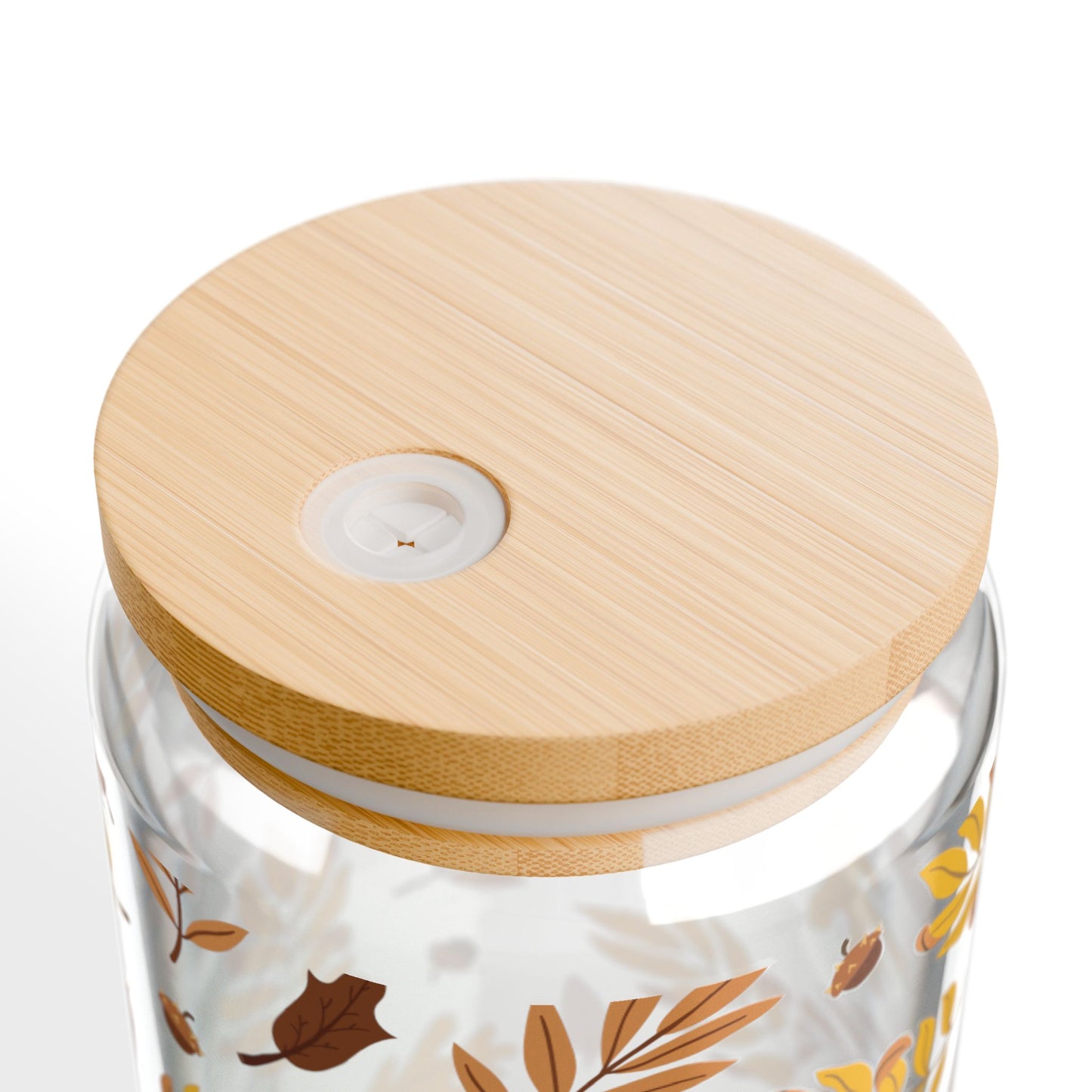 Brown Yellow Autumn Sipper Glass, 16oz