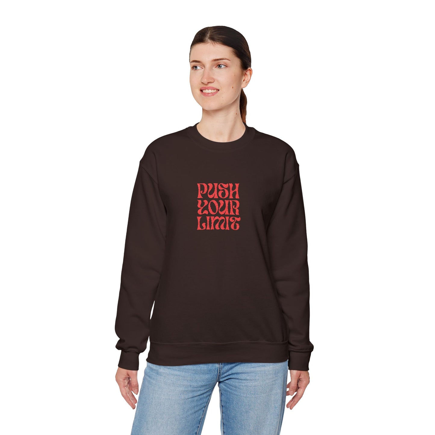 Push Your Limits Unisex Heavy Blend™ Crewneck Sweatshirt (Embroidery Decoration)