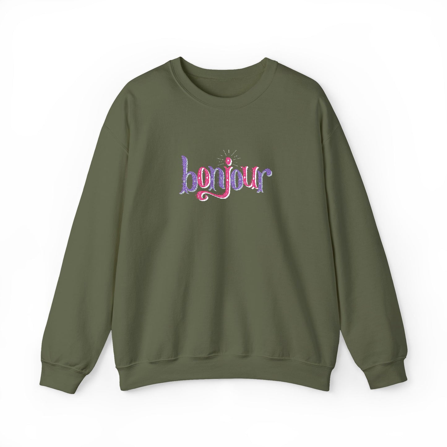 Bonjour Unisex Heavy Blend™ Crewneck Sweatshirt (Embroidery Decoration)