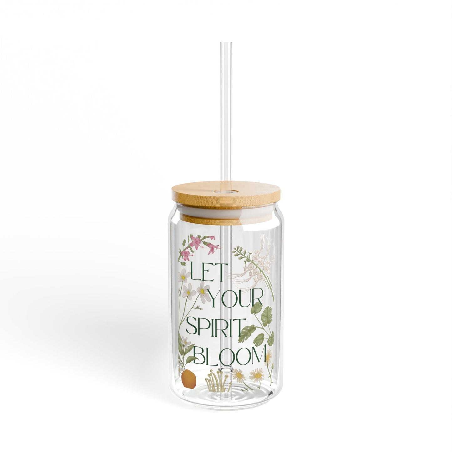 Let Your Spirit Bloom Sipper Glass, 16oz