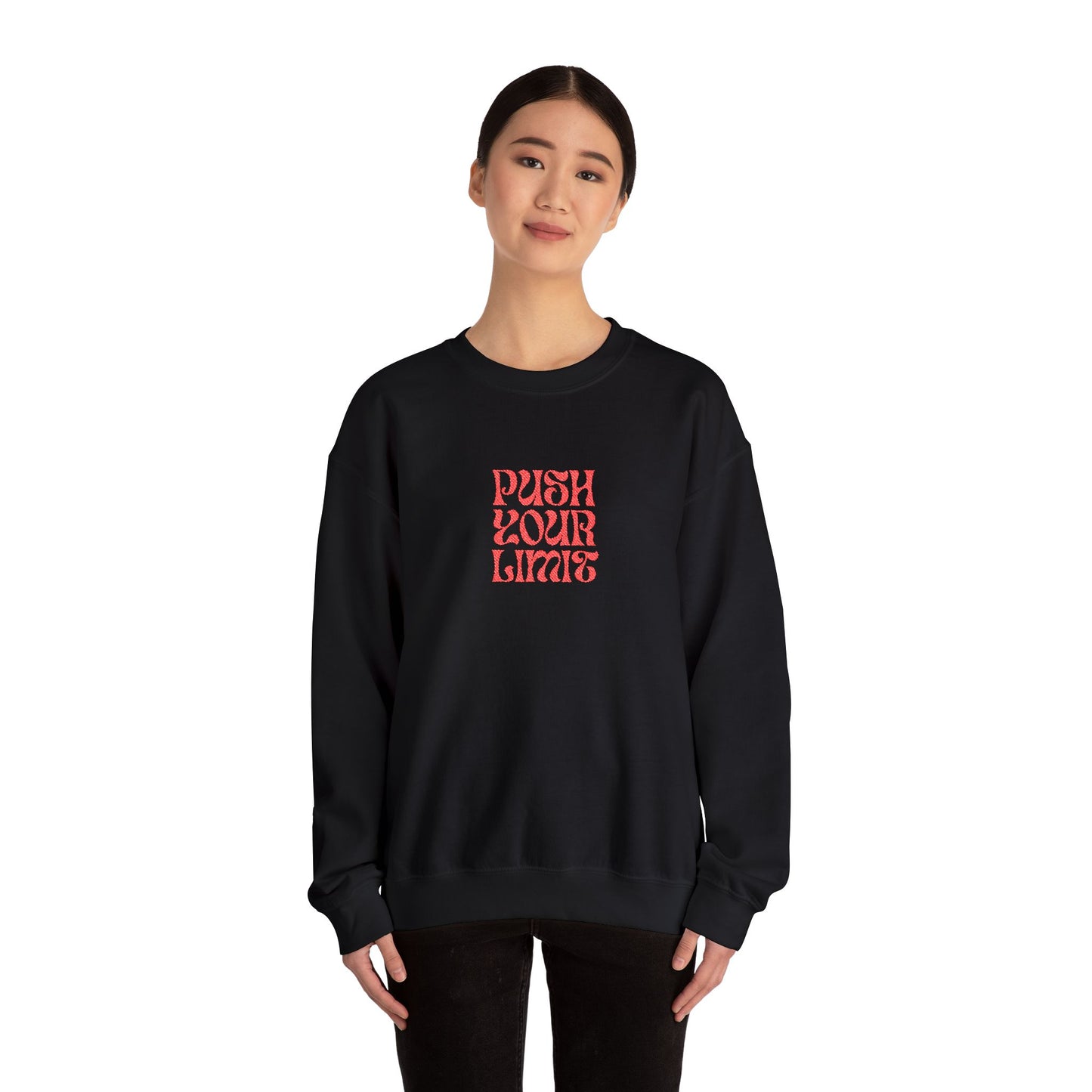 Push Your Limits Unisex Heavy Blend™ Crewneck Sweatshirt (Embroidery Decoration)