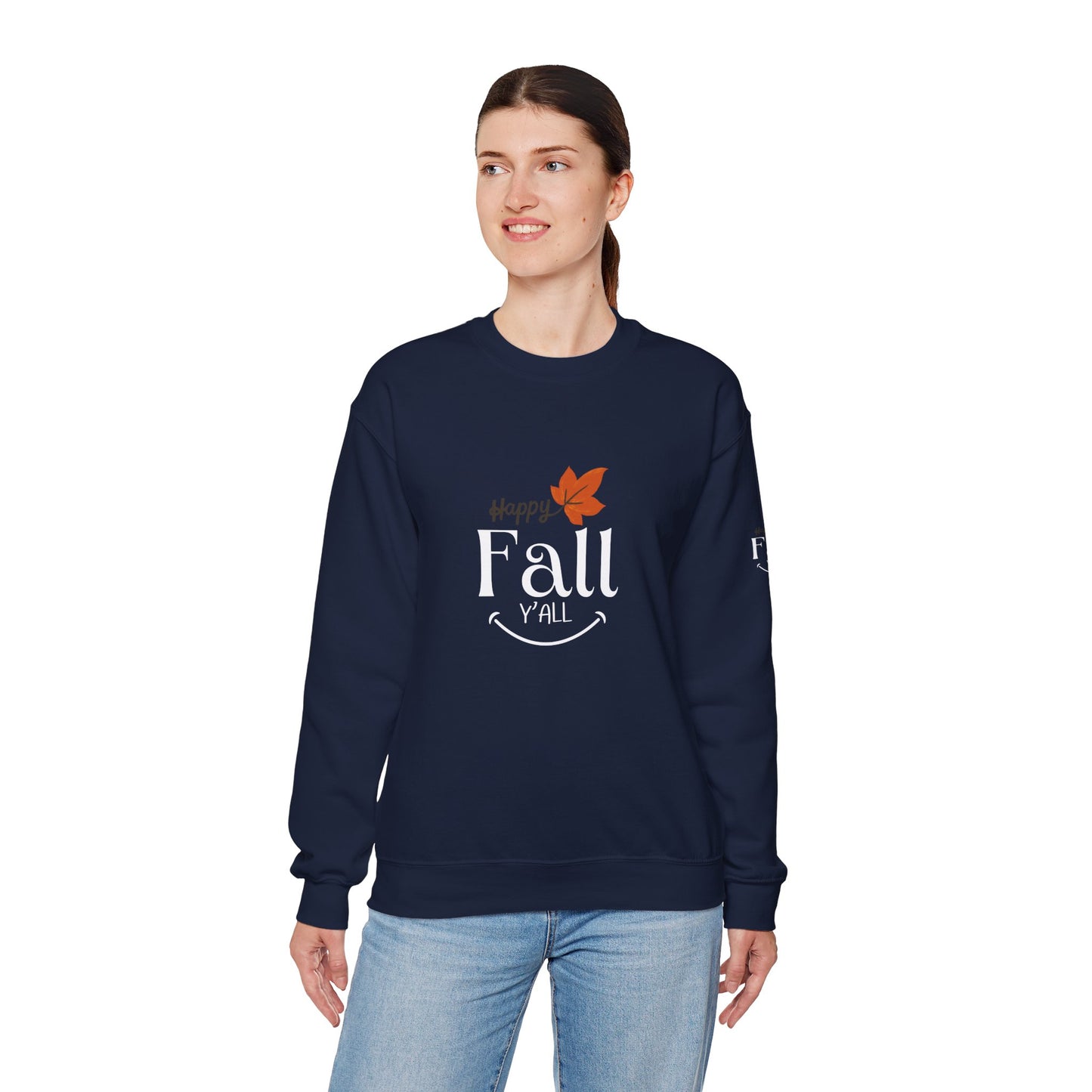 Happy Fall Y'all Unisex Heavy Blend™ Crewneck Sweatshirt