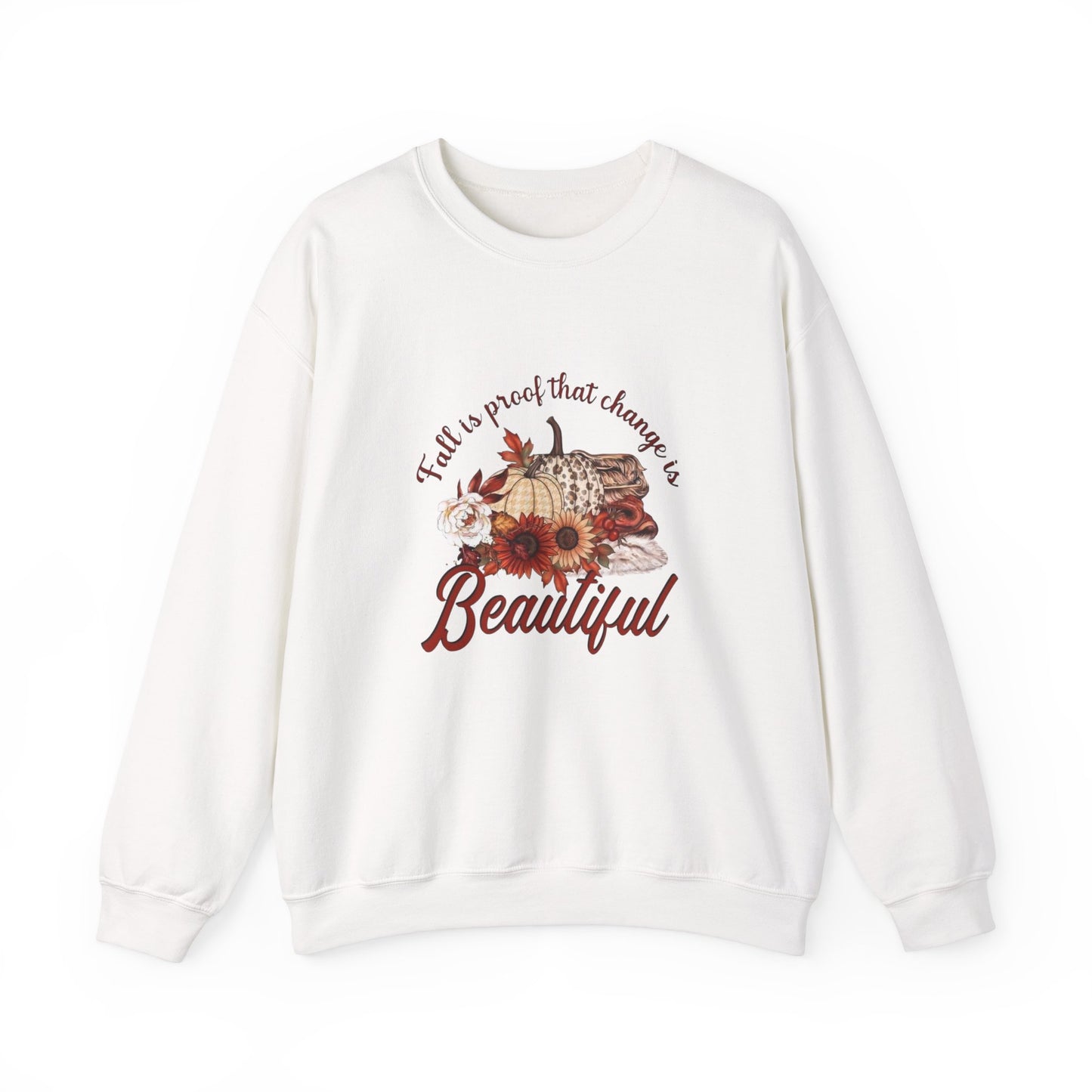 Fall Is Proof That Change Is Beautiful Women's Heavy Blend™ Crewneck Sweatshirt
