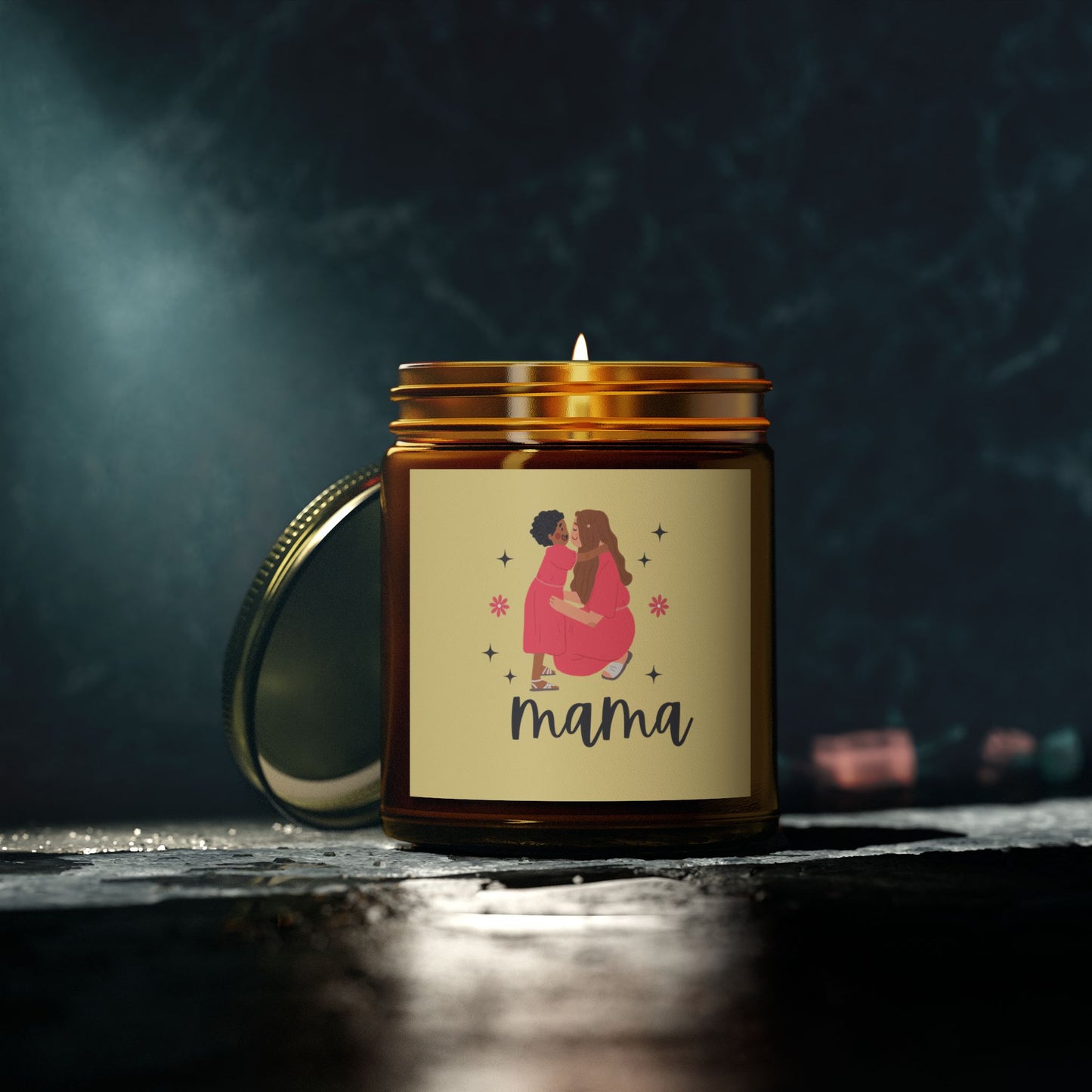 Mama Vanilla Bean Scented Candles, Coconut Apricot Wax (9oz)