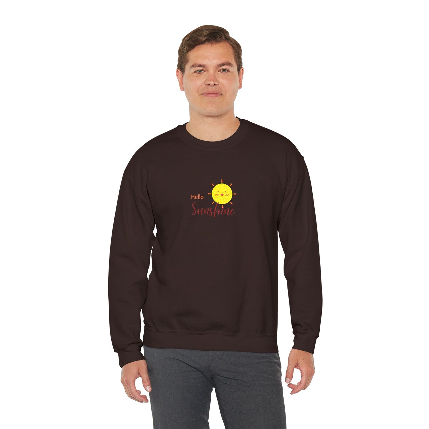 Hello Sunshine Unisex Heavy Blend™ Crewneck Sweatshirt (Embroidery Decoration)