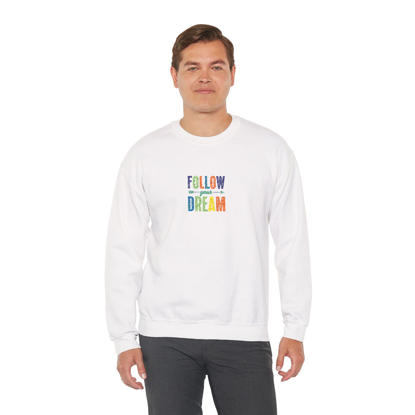 Follow Your Dreams Unisex Heavy Blend™ Crewneck Sweatshirt (Embroidery Decoration)