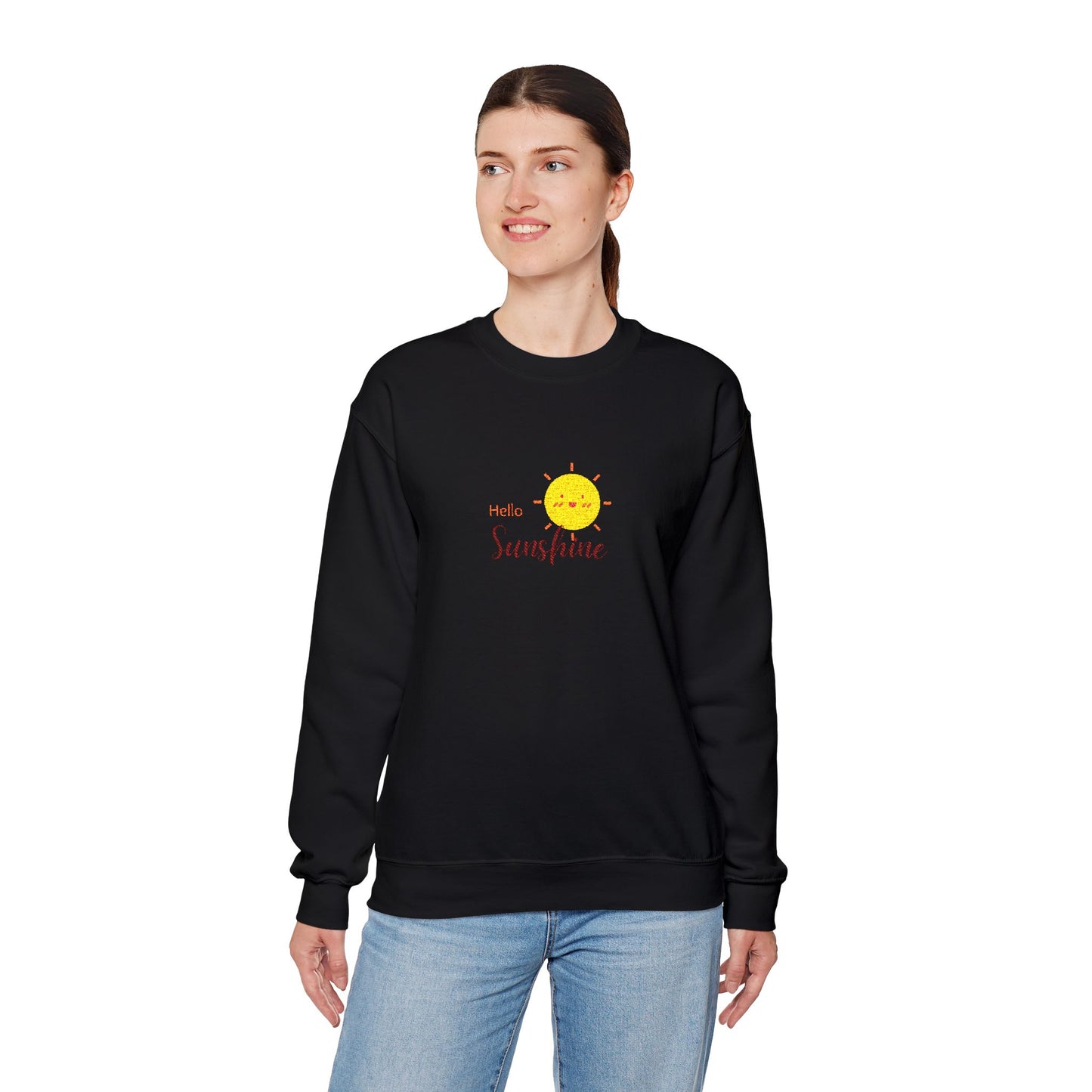Hello Sunshine Unisex Heavy Blend™ Crewneck Sweatshirt (Embroidery Decoration)
