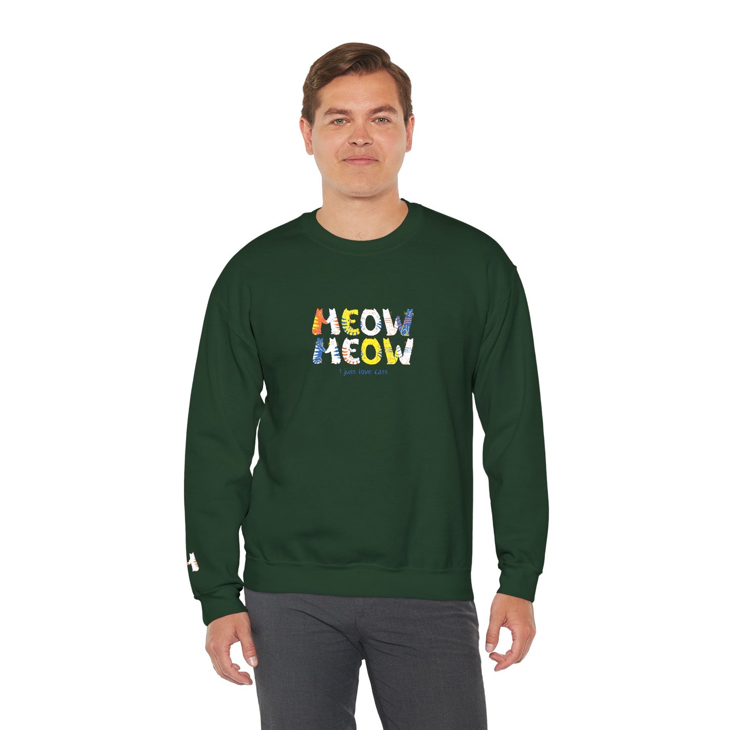 Meow Unisex Heavy Blend™ Crewneck Sweatshirt (Embroidery Decoration)