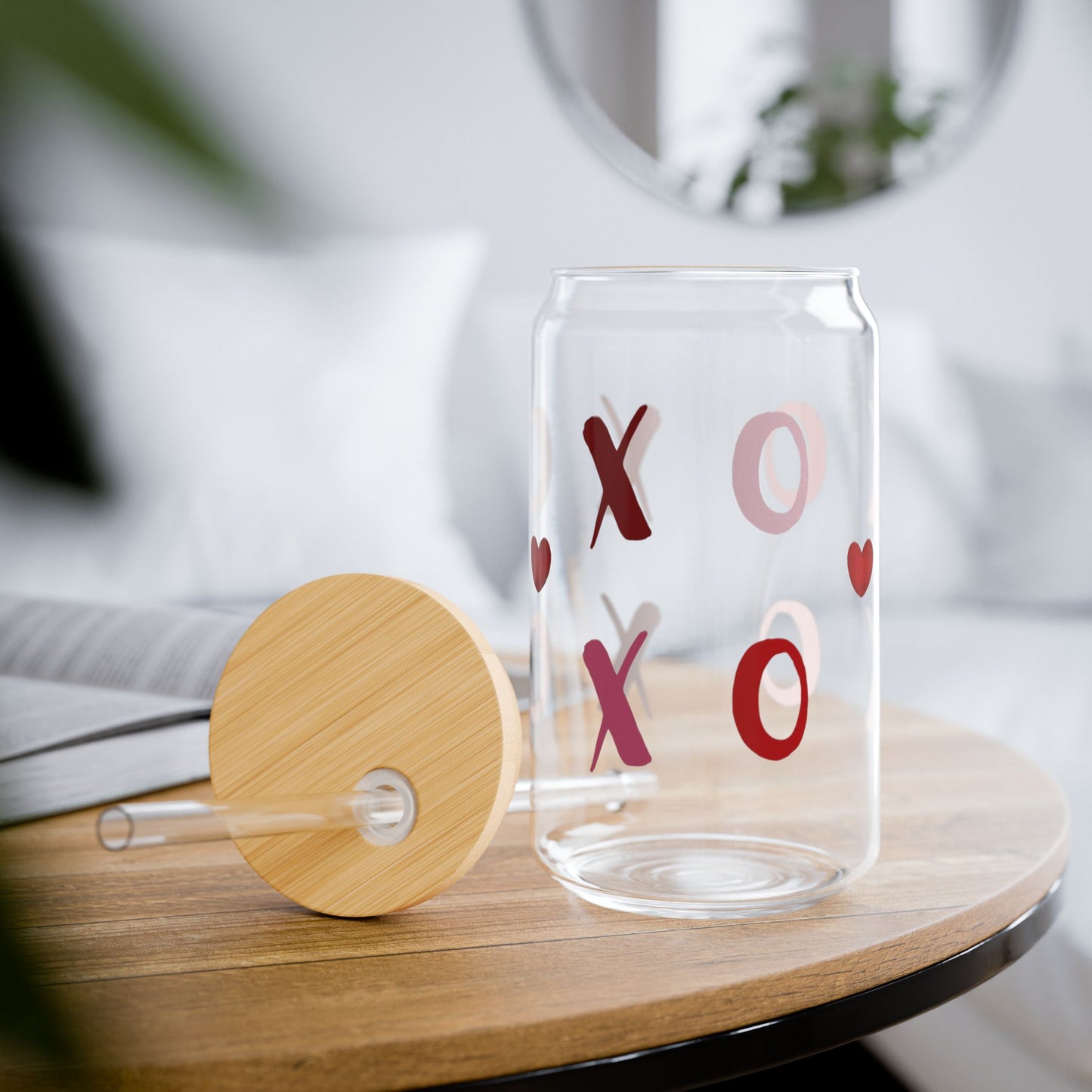 XO Valentine's Sipper Glass, 16oz