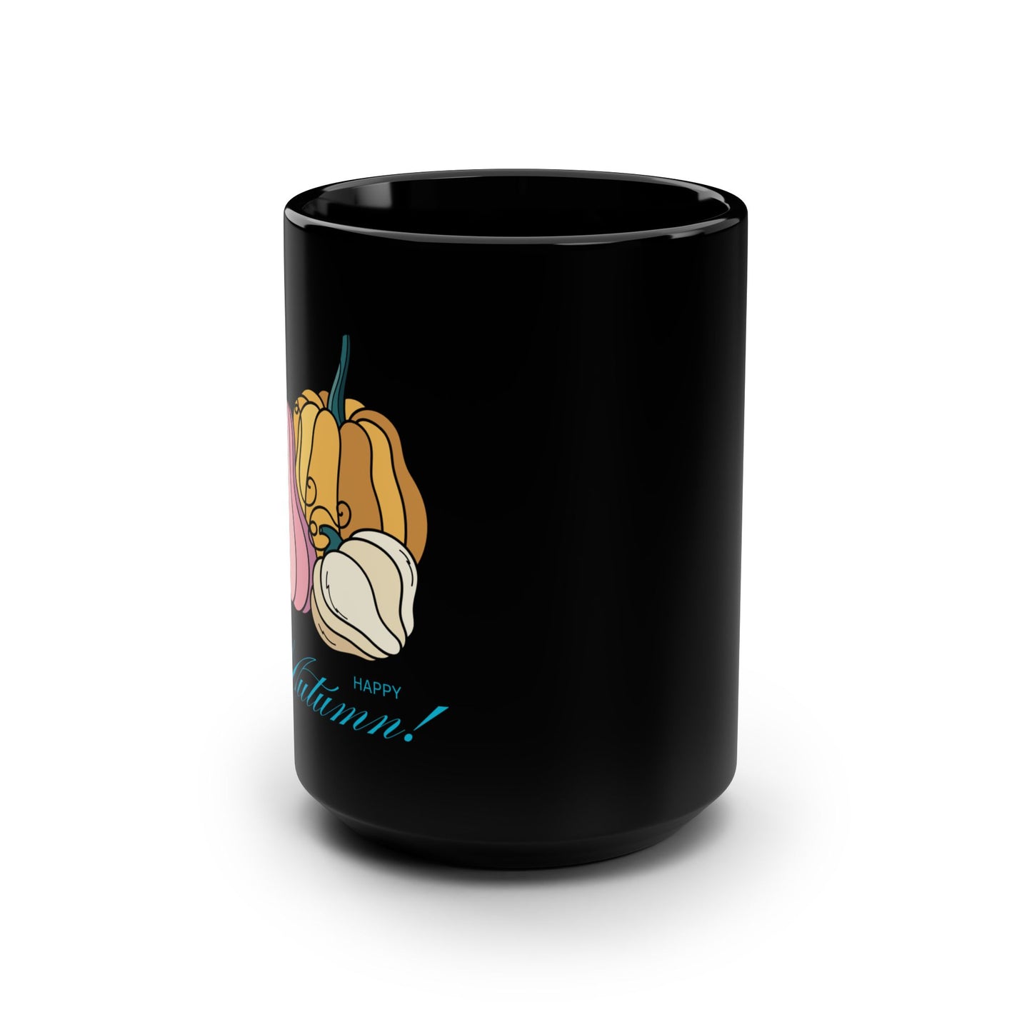 Happy Autumn Black Mug, 15oz