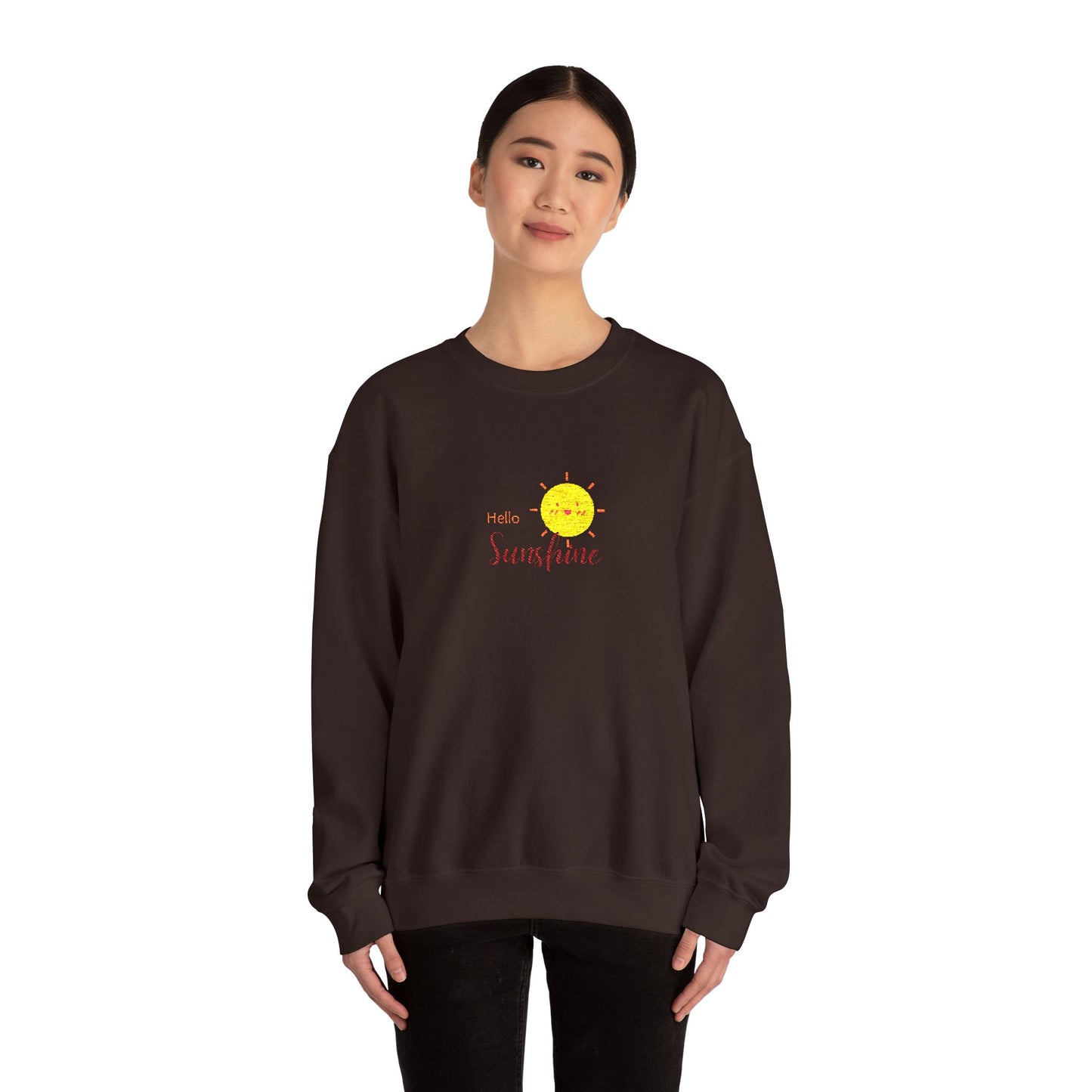 Hello Sunshine Unisex Heavy Blend™ Crewneck Sweatshirt (Embroidery Decoration)