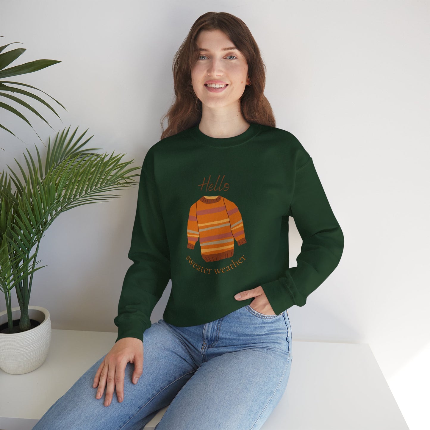 Hello Sweater Weather Unisex Heavy Blend™ Crewneck Sweatshirt