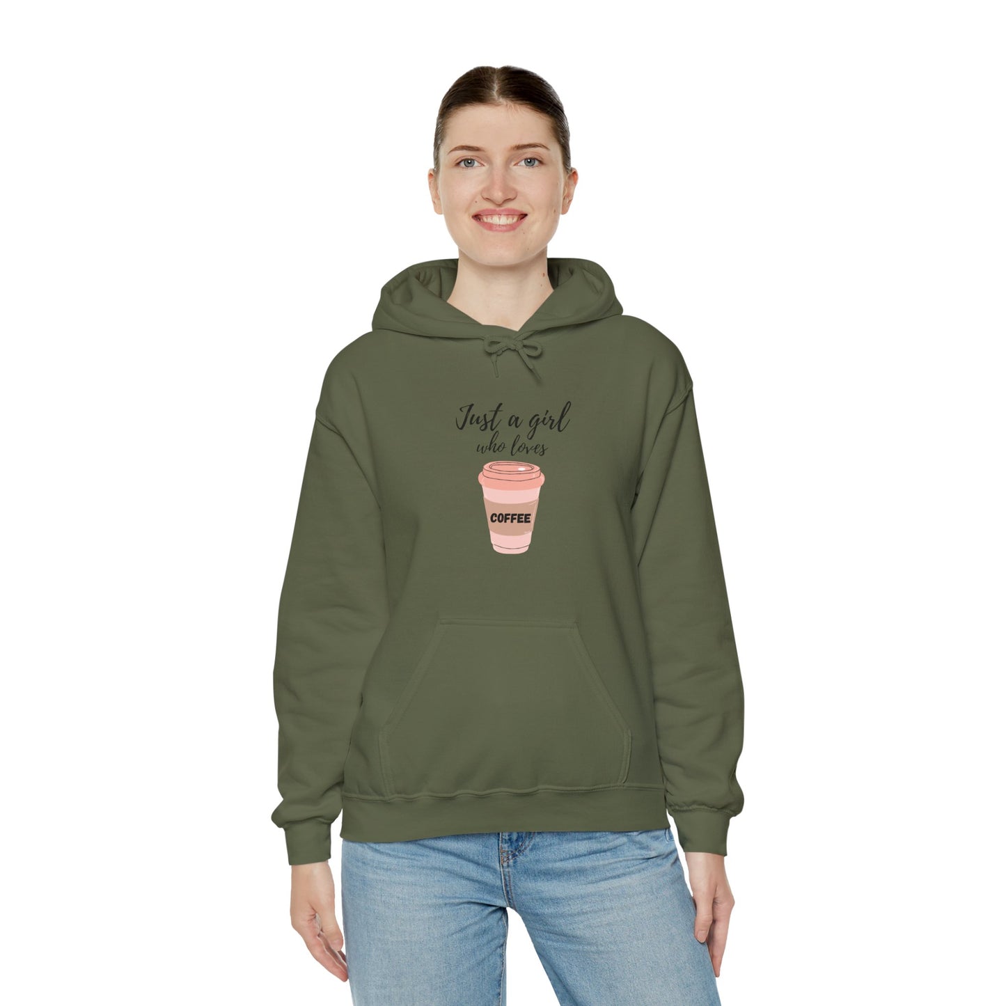 Just A Girl Who Loves Coffee Women's Heavy Blend™ Hooded Sweatshirt