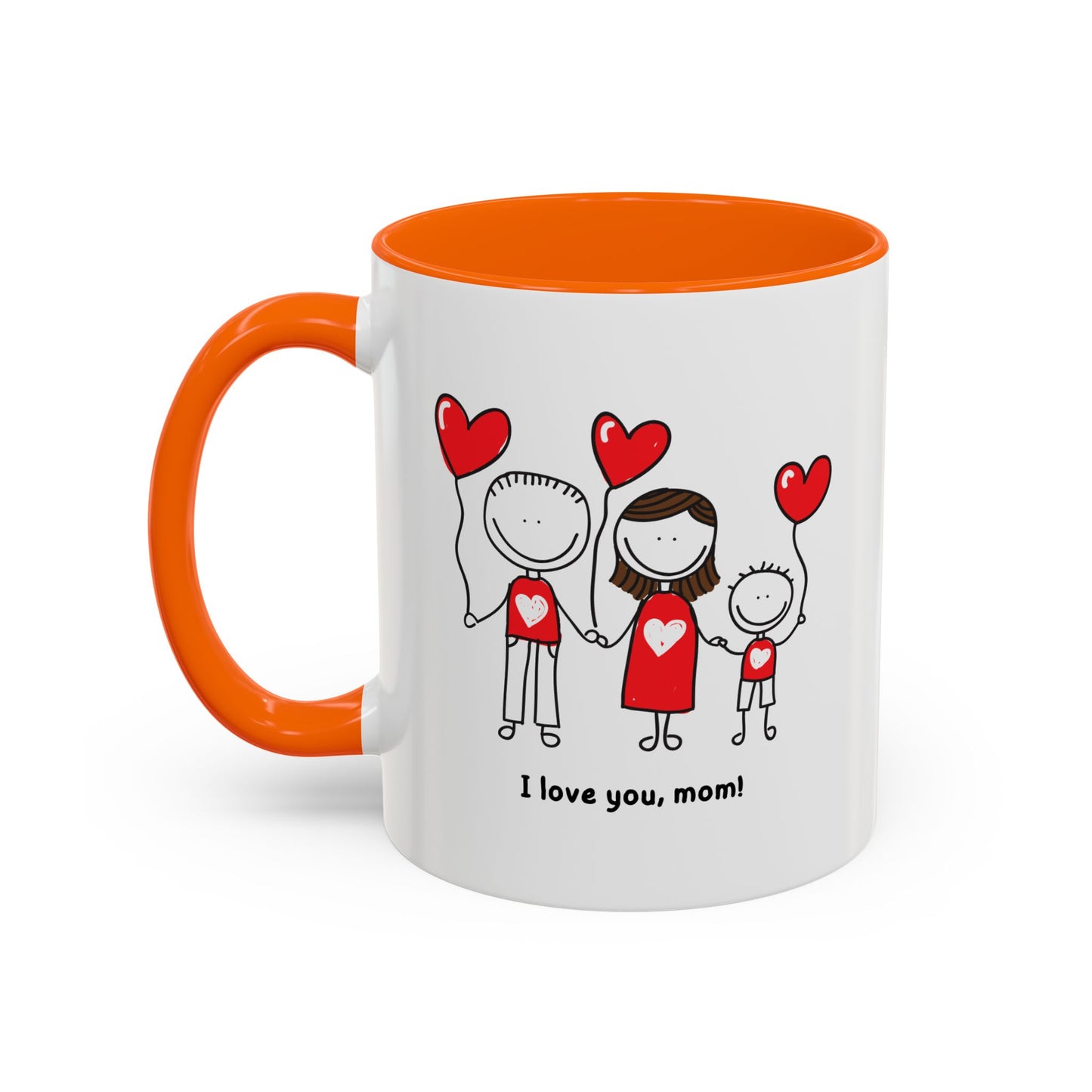 I Love You Mom Accent Coffee Mug (11, 15oz)