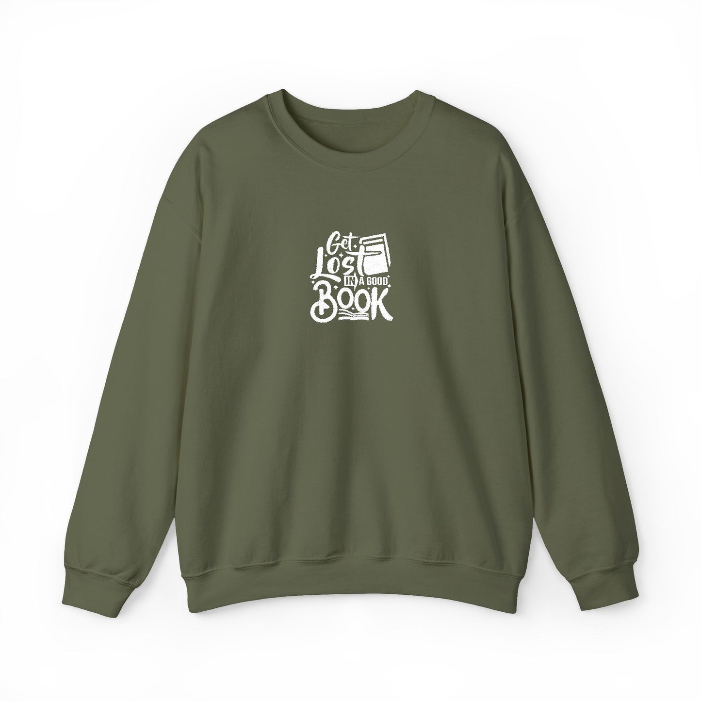 Get Lost In A Book Unisex Heavy Blend™ Crewneck Sweatshirt (Embroidery Decoration)