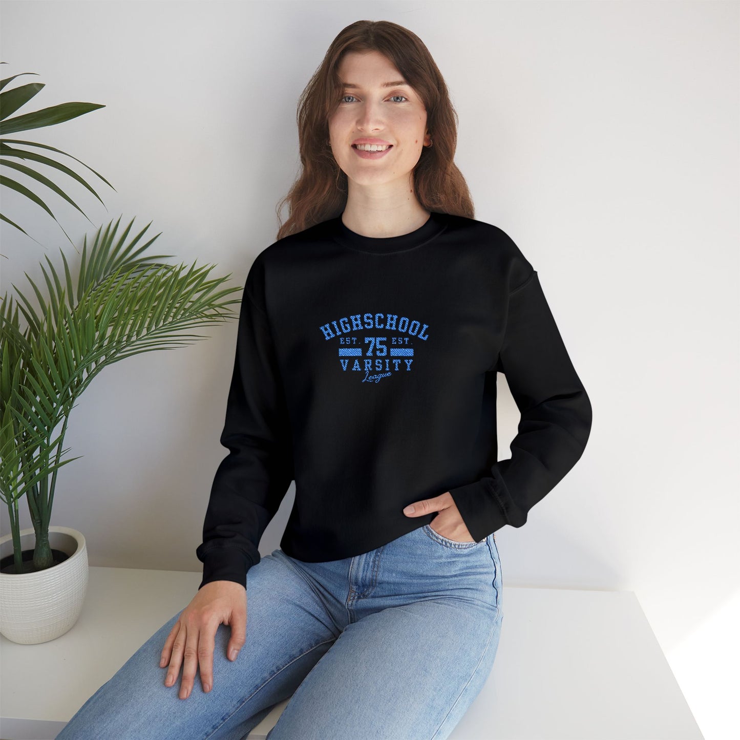Highschool Unisex Heavy Blend™ Crewneck Sweatshirt (Embroidery Decoration)