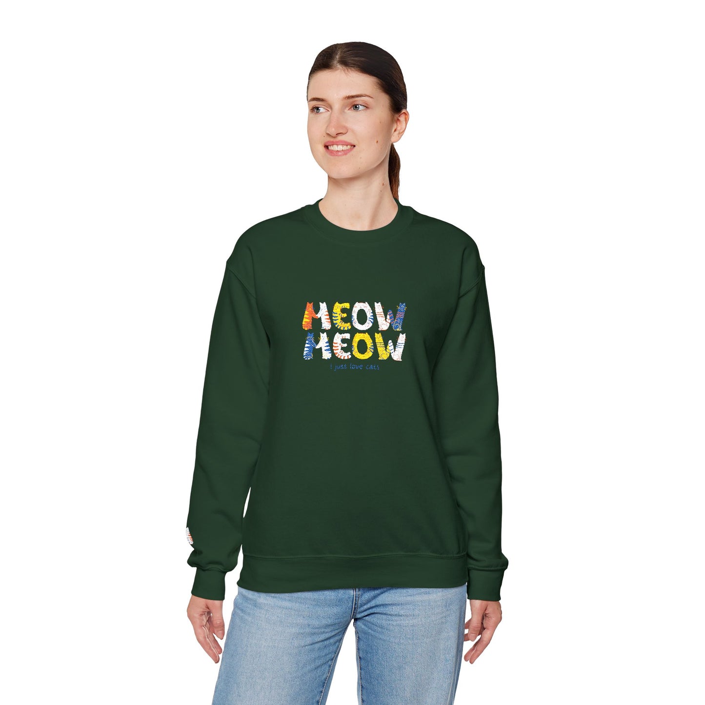 Meow Unisex Heavy Blend™ Crewneck Sweatshirt (Embroidery Decoration)