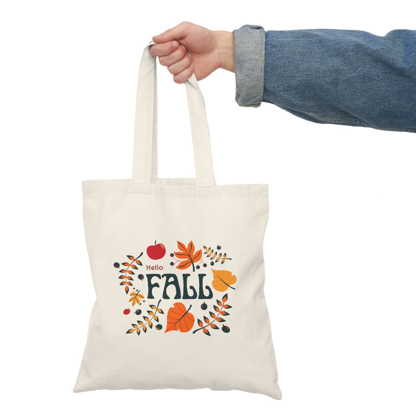 Hello Fall Natural Tote Bag