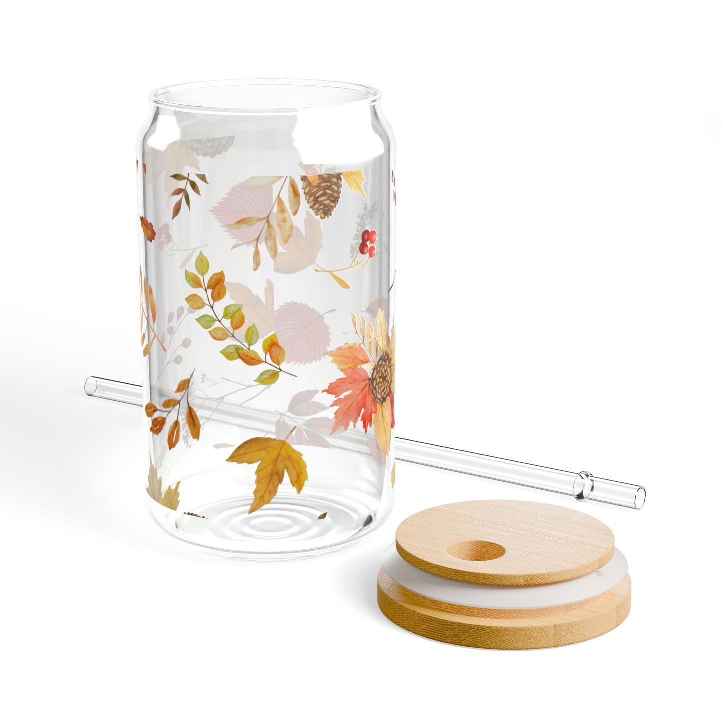 Autumn Leaves Sipper Glass, 16oz