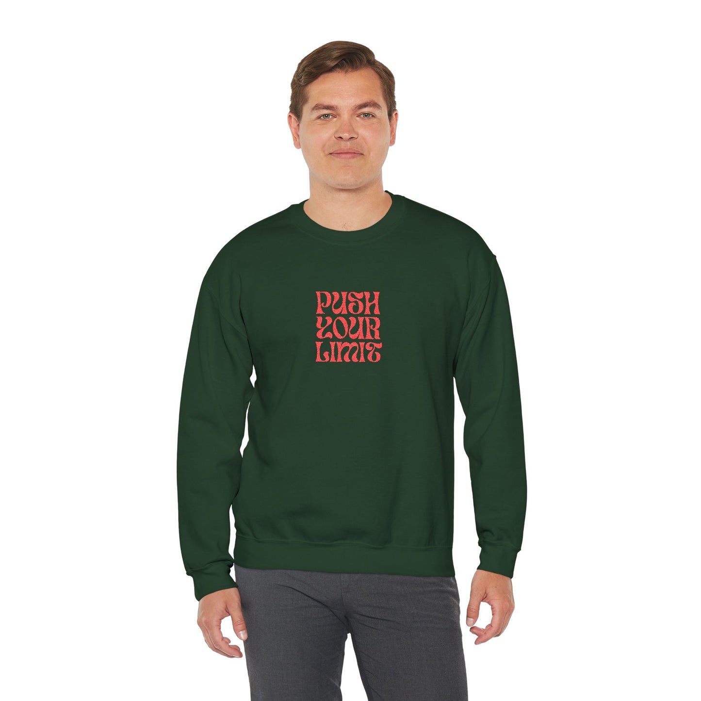 Push Your Limits Unisex Heavy Blend™ Crewneck Sweatshirt (Embroidery Decoration)