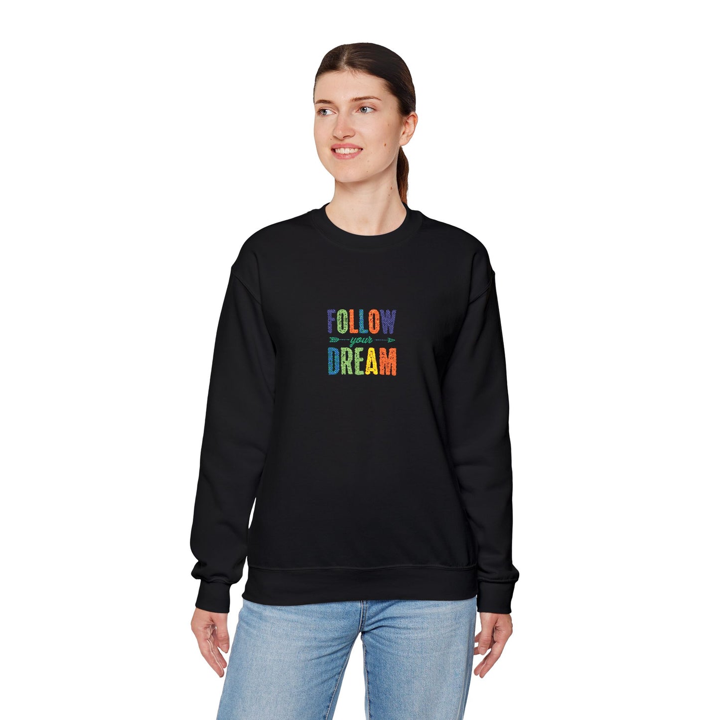 Follow Your Dreams Unisex Heavy Blend™ Crewneck Sweatshirt (Embroidery Decoration)