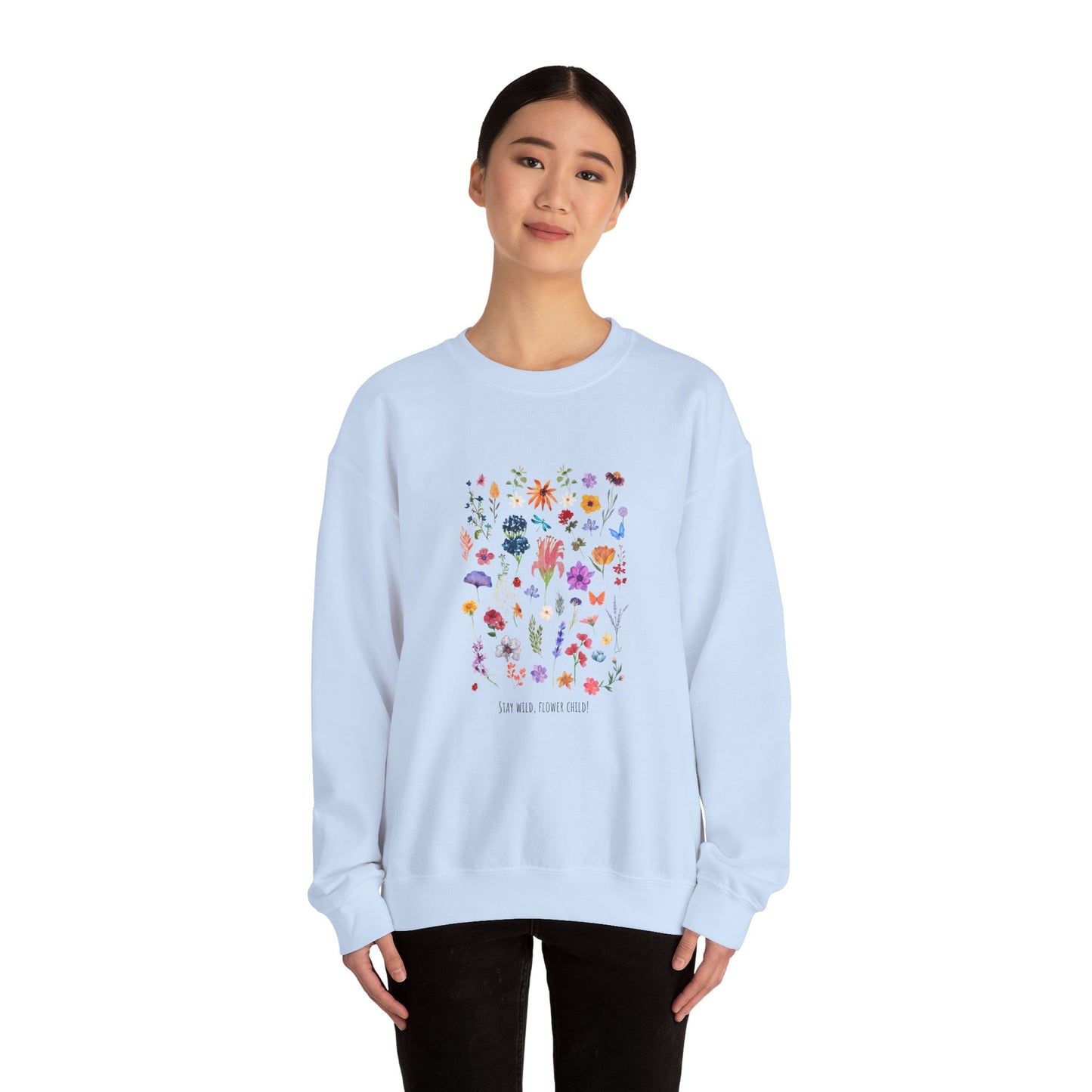Stay Wild, Flower Child Women's Heavy Blend™ Crewneck Sweatshirt