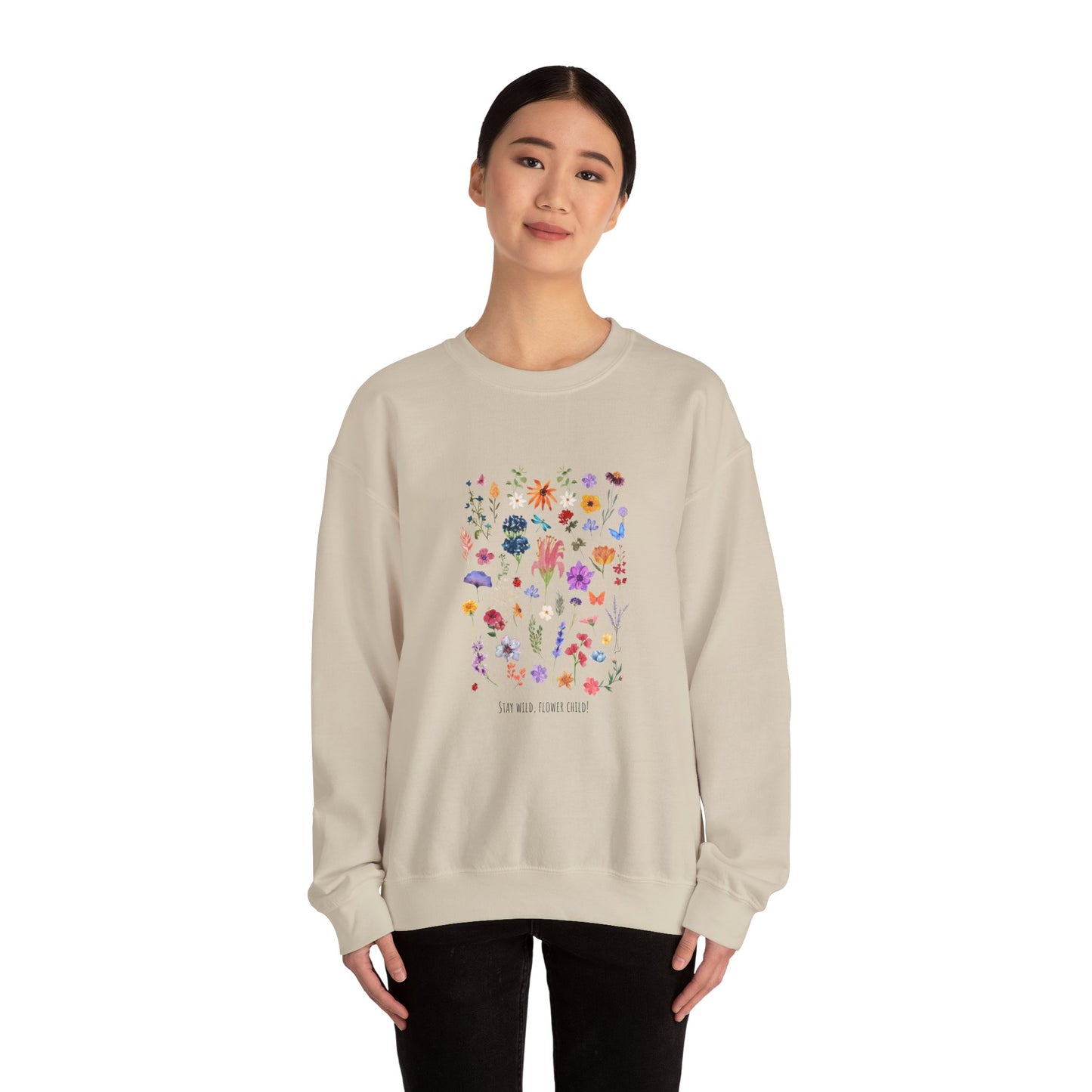 Stay Wild, Flower Child Women's Heavy Blend™ Crewneck Sweatshirt