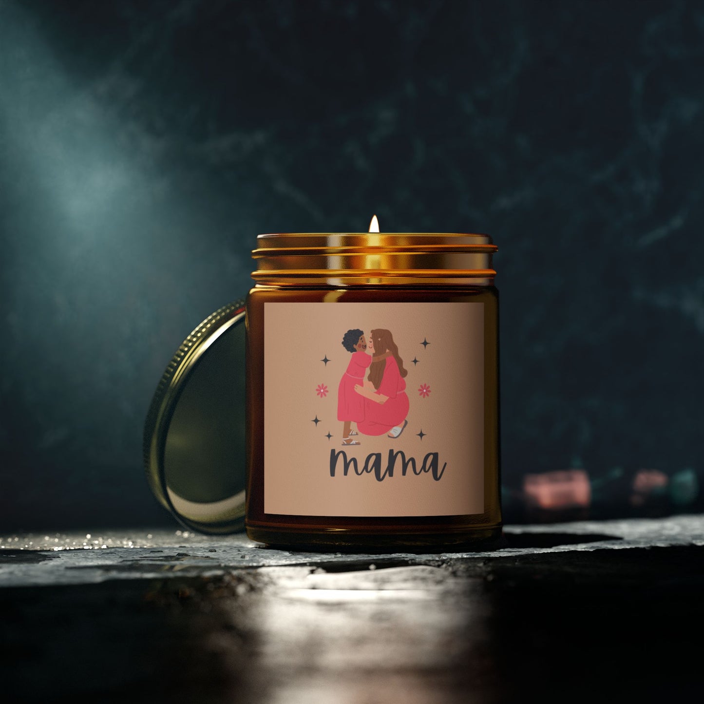 Mama Cashmere Musk Scented Candles, Coconut Apricot Wax (9oz)