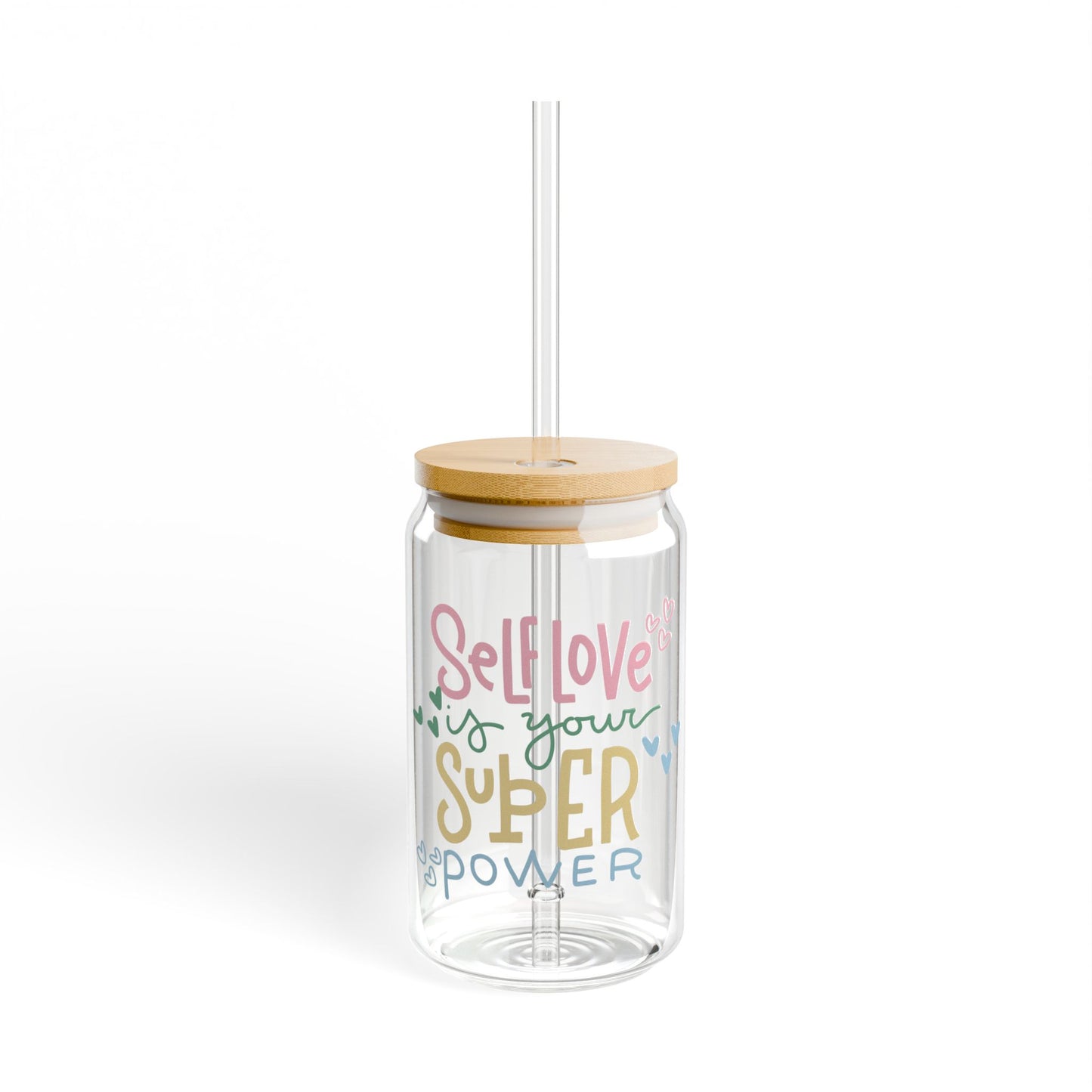 Self Love Is Your Super Power Sipper Glass, 16oz
