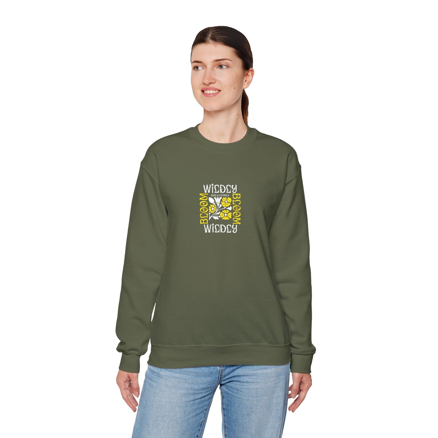 Bloom Wildly Unisex Heavy Blend™ Crewneck Sweatshirt (Embroidery Decoration)