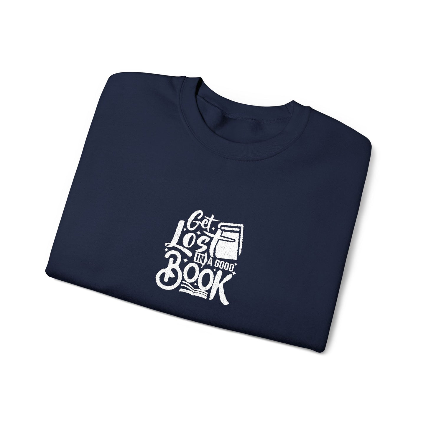 Get Lost In A Book Unisex Heavy Blend™ Crewneck Sweatshirt (Embroidery Decoration)
