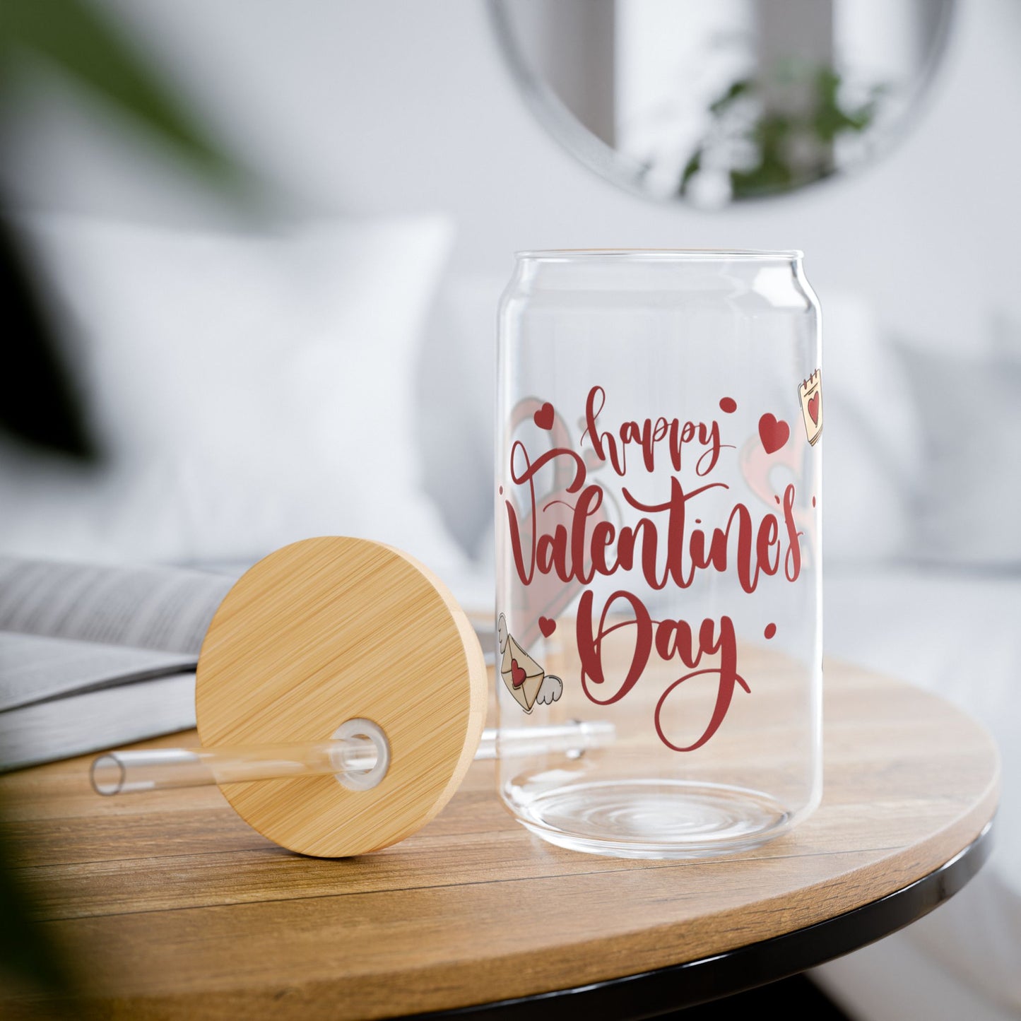 Happy Valentine's Day Sipper Glass, 16oz