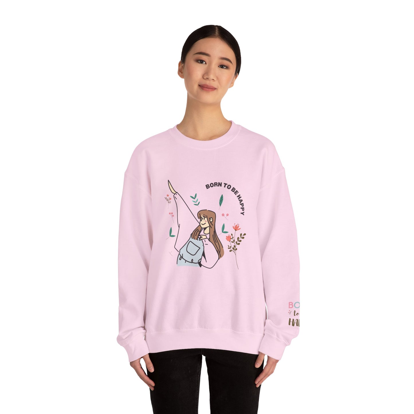 Born To Be Happy Women's Heavy Blend™ Crewneck Sweatshirt