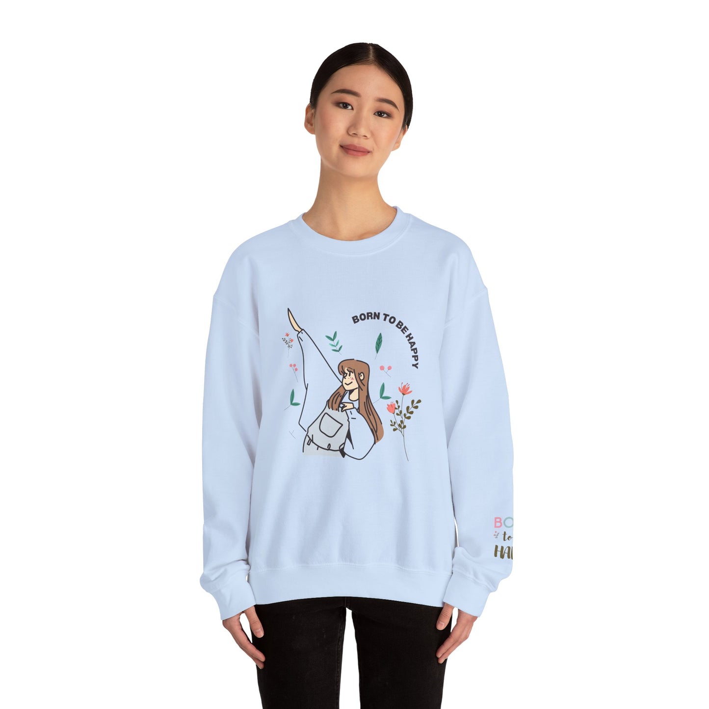 Born To Be Happy Women's Heavy Blend™ Crewneck Sweatshirt