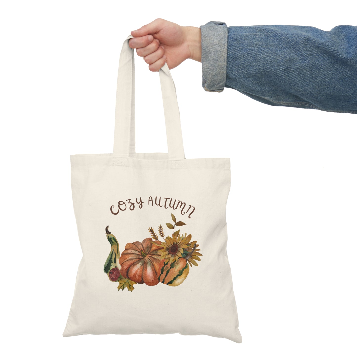 Cozy Autumn Natural Tote Bag
