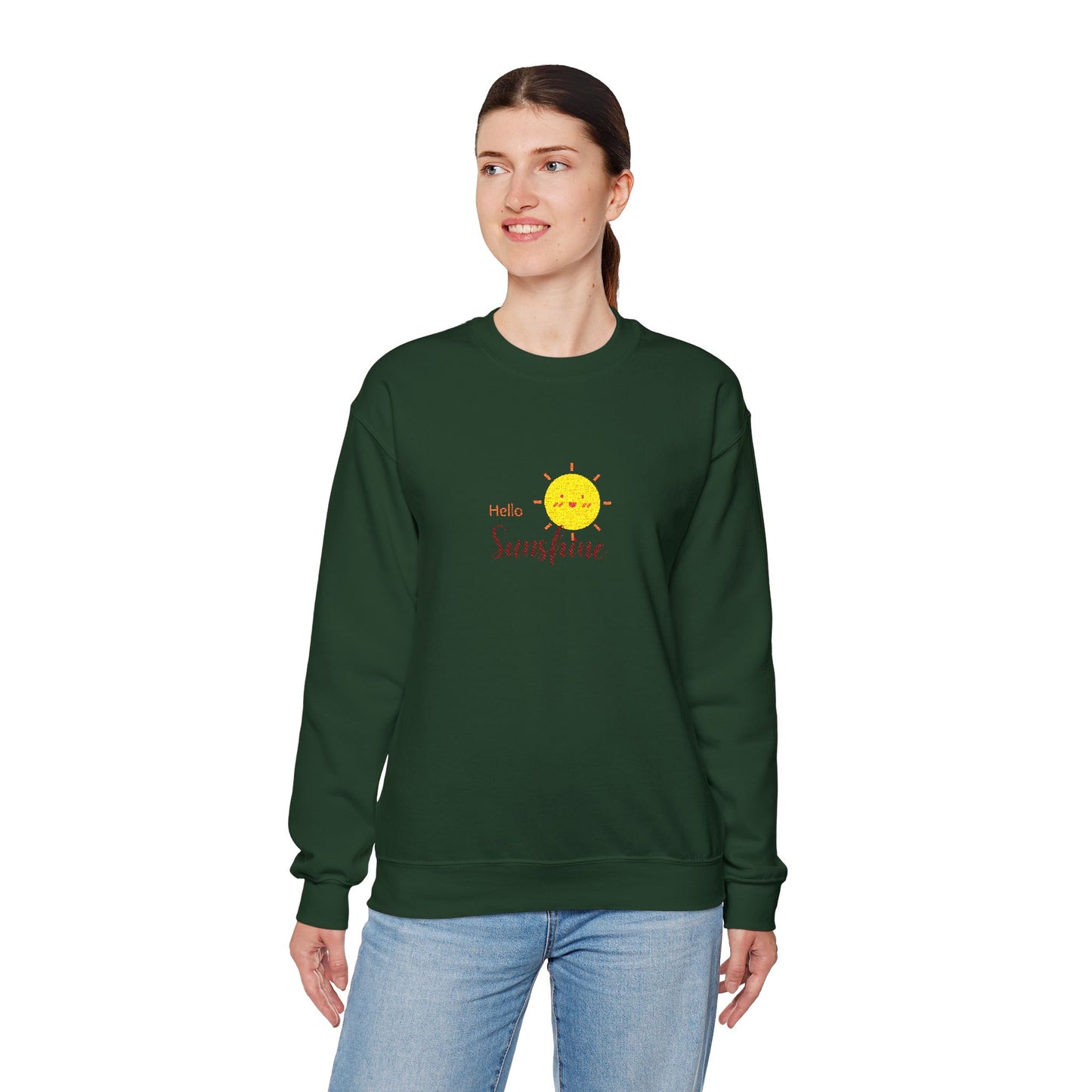 Hello Sunshine Unisex Heavy Blend™ Crewneck Sweatshirt (Embroidery Decoration)