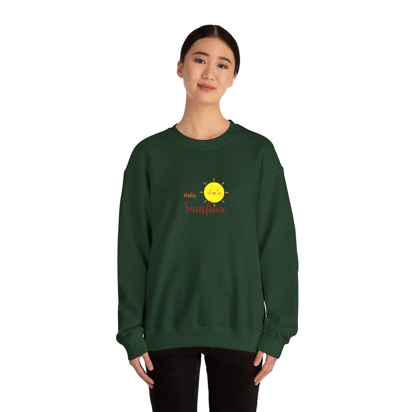 Hello Sunshine Unisex Heavy Blend™ Crewneck Sweatshirt (Embroidery Decoration)