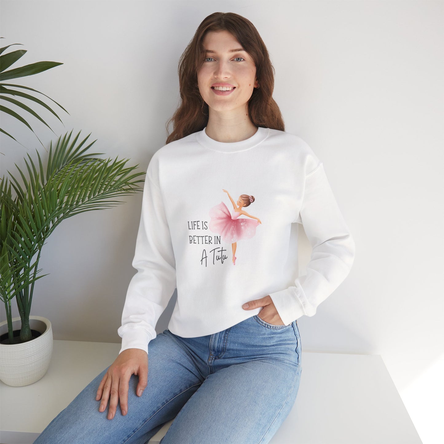 Life Is Better In A Tutu Women's Heavy Blend™ Crewneck Sweatshirt