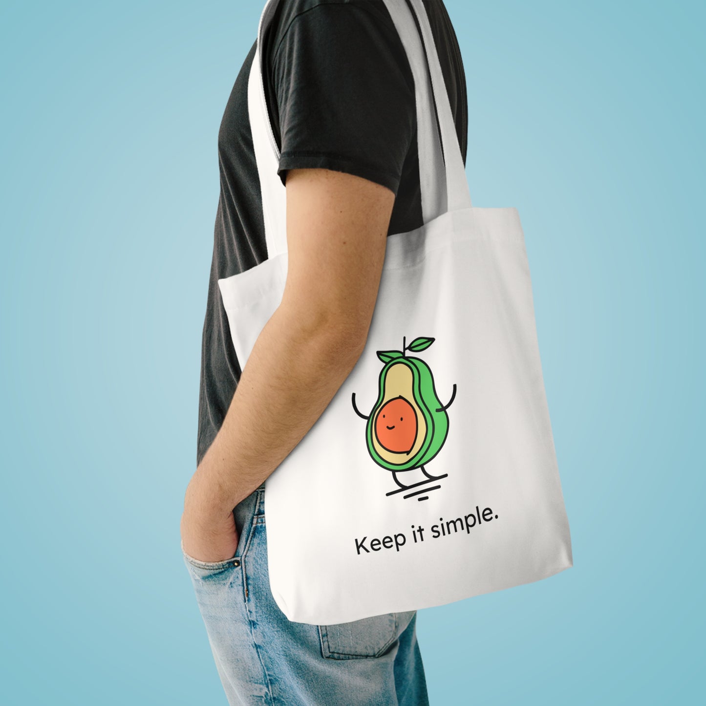 Cute Avocado Cotton Tote Bag