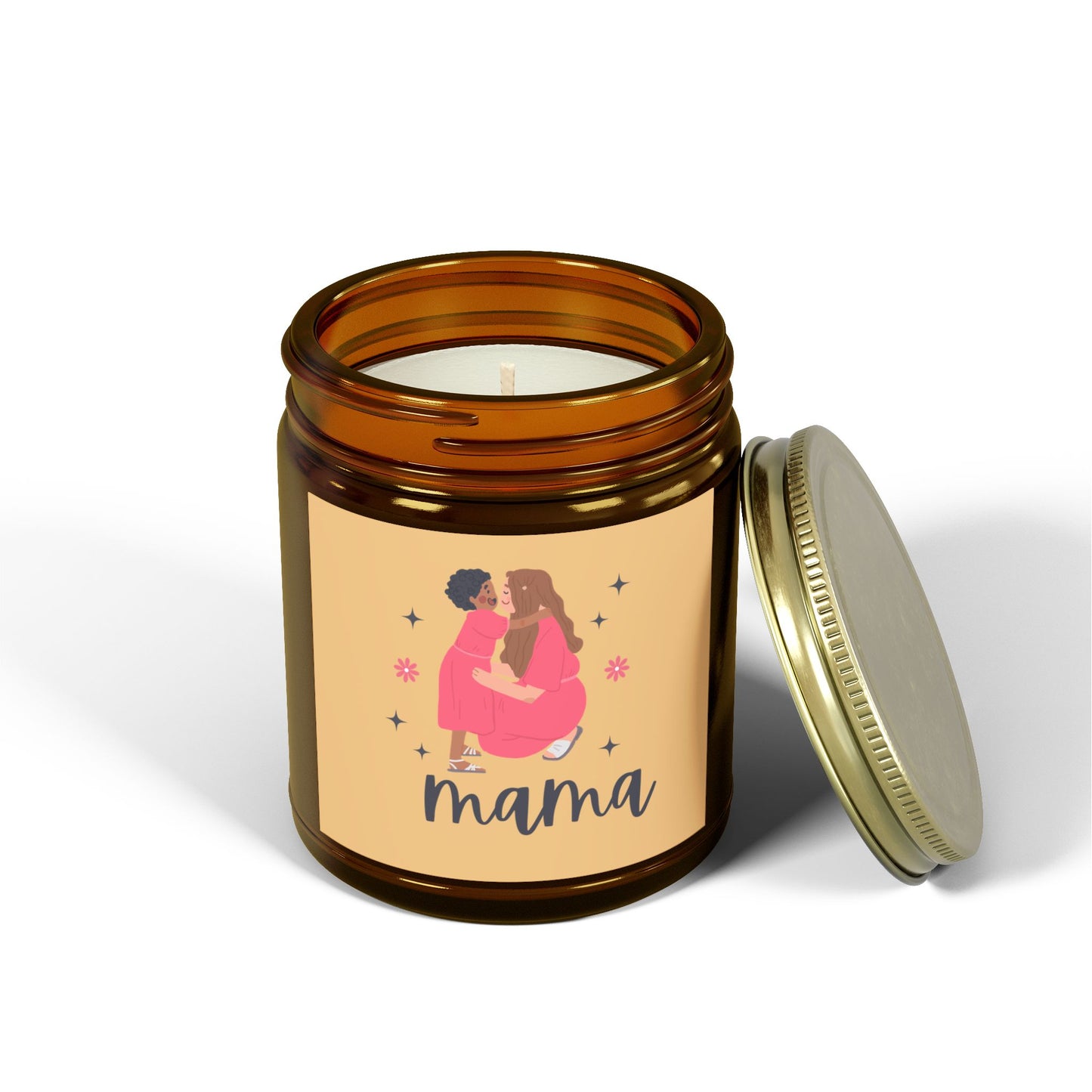 Mama Beachwood Scented Candles, Coconut Apricot Wax (9oz)