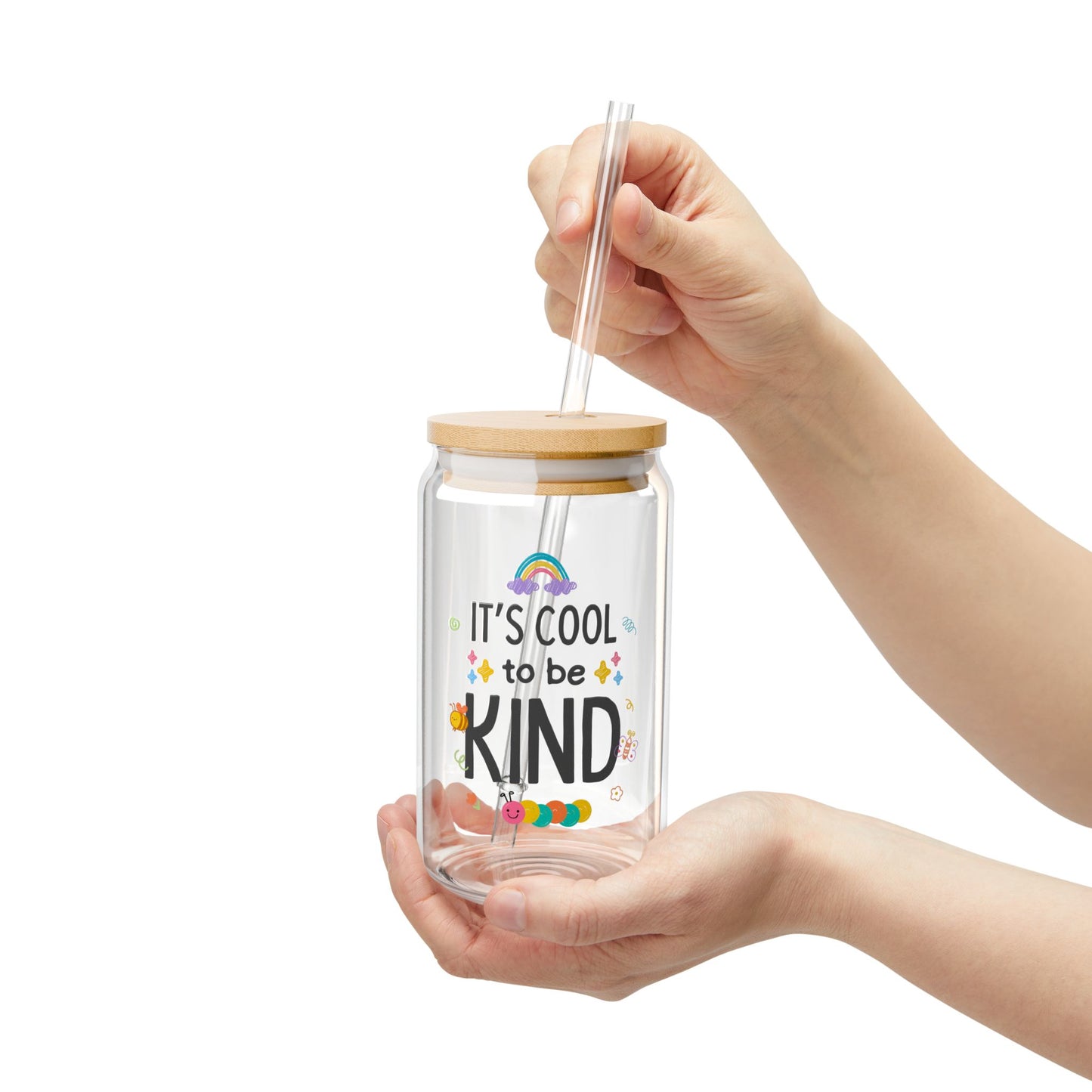 It's Cool To Be Kind Sipper Glass, 16oz
