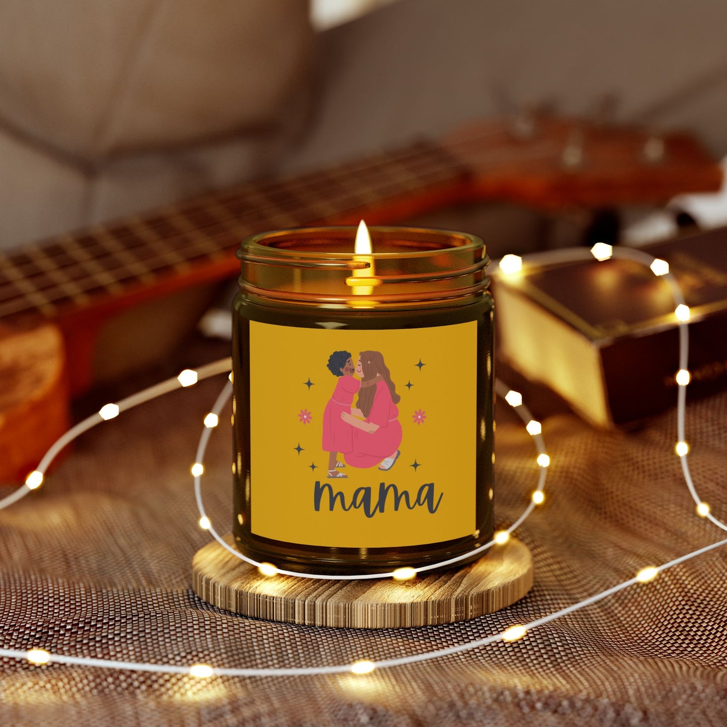 Mama Mango Coconut Scented Candles, Coconut Apricot Wax (9oz)